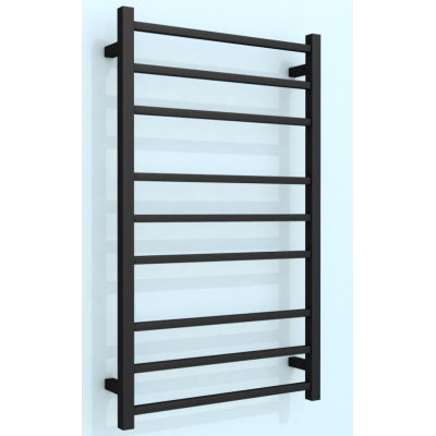 Heated Towel Rail Square 9 Bar 1000Hx600Wx120D - Black